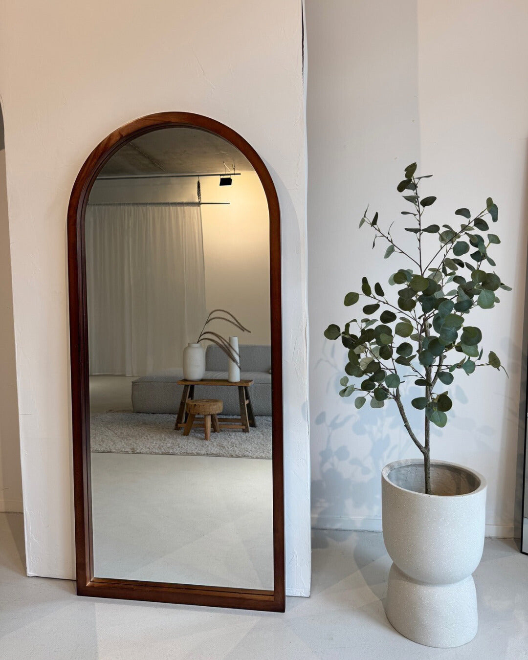 Boogspiegel hout 180×80 cm – ophangbaar, leunend of staand met standaard