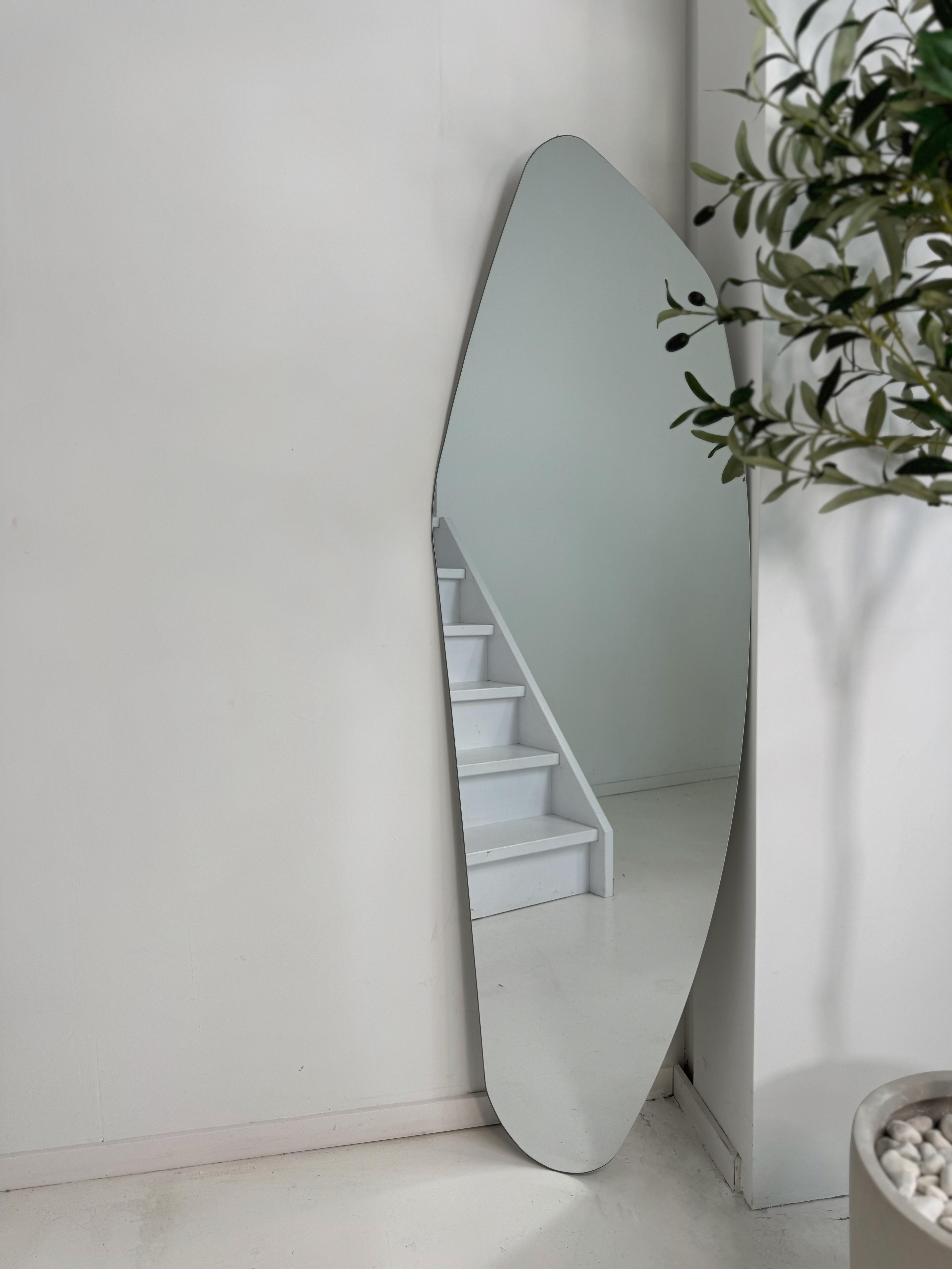 Organische spiegel curved 160x50 cm– uitsluitend ophangbaar aan de muur