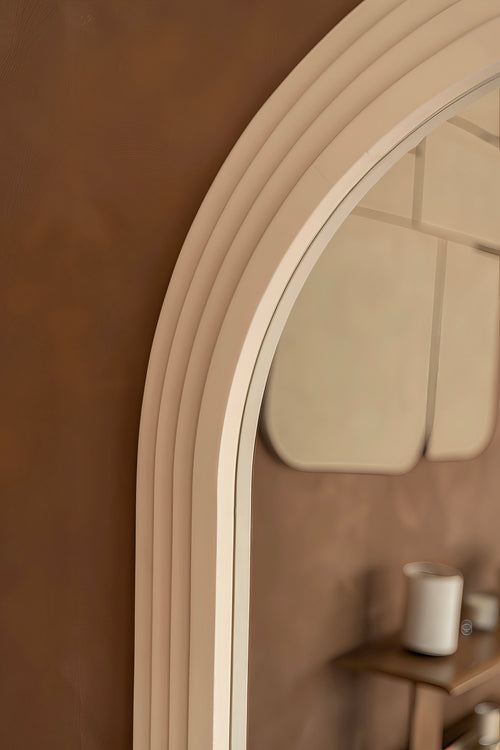 Arch mirror Japandi beige detail 180x100 cm