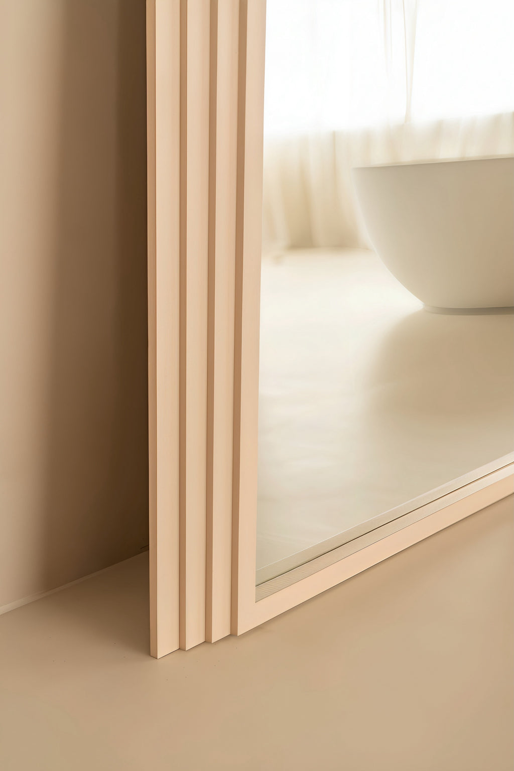 Grote Japandi spiegel beige 180x100 cm
