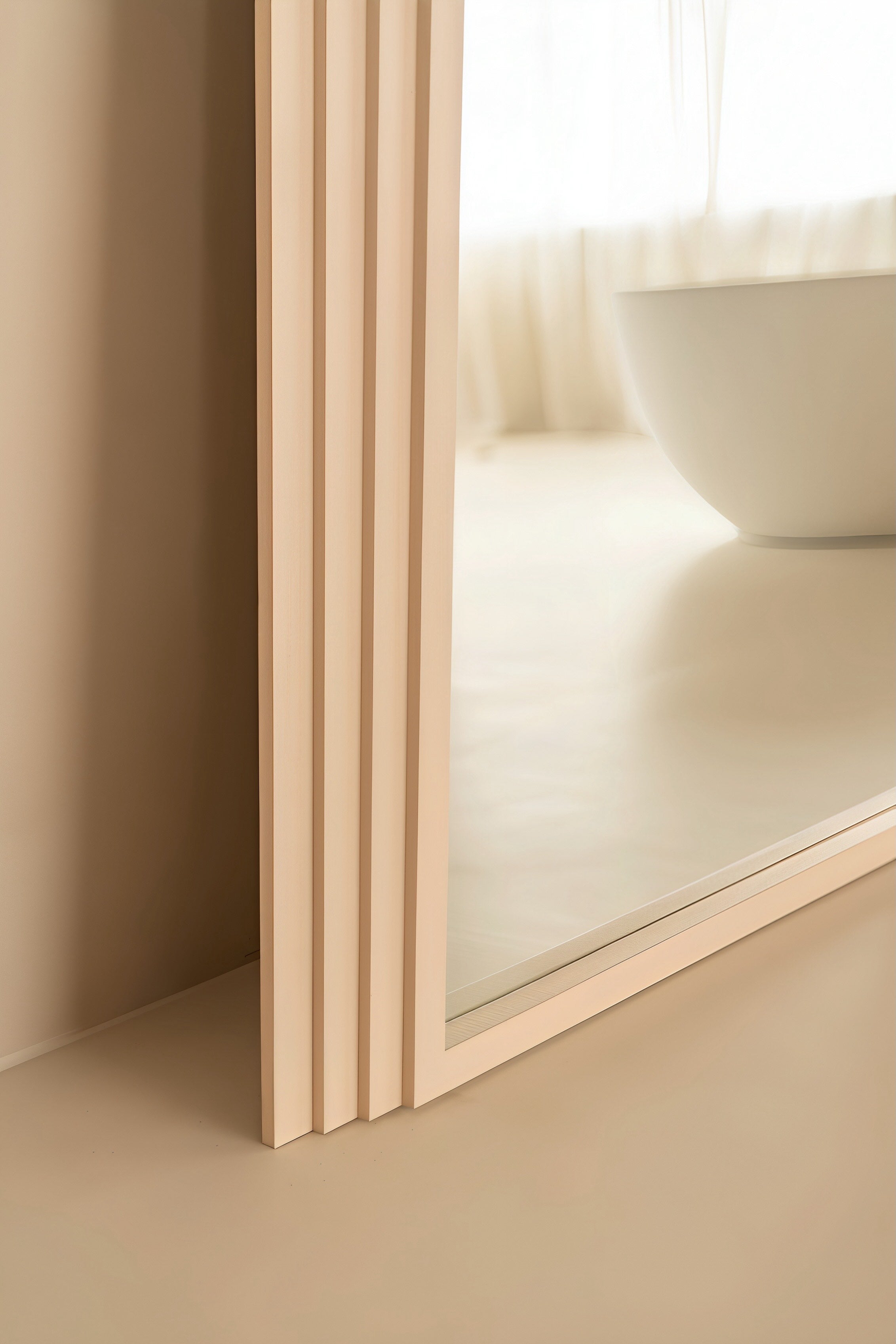 Grote Japandi spiegel beige 180x100 cm
