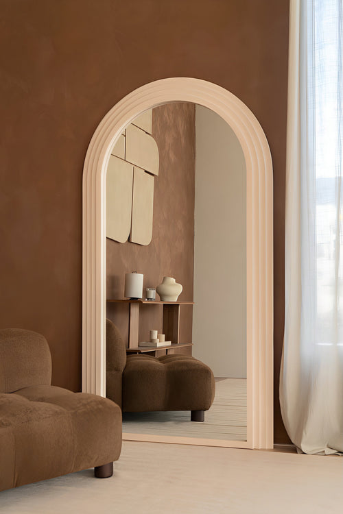 Japandi boogspiegel beige kopen 180x100 cm