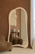 Organische spiegel beige kopen 180x100 cm woonkamer