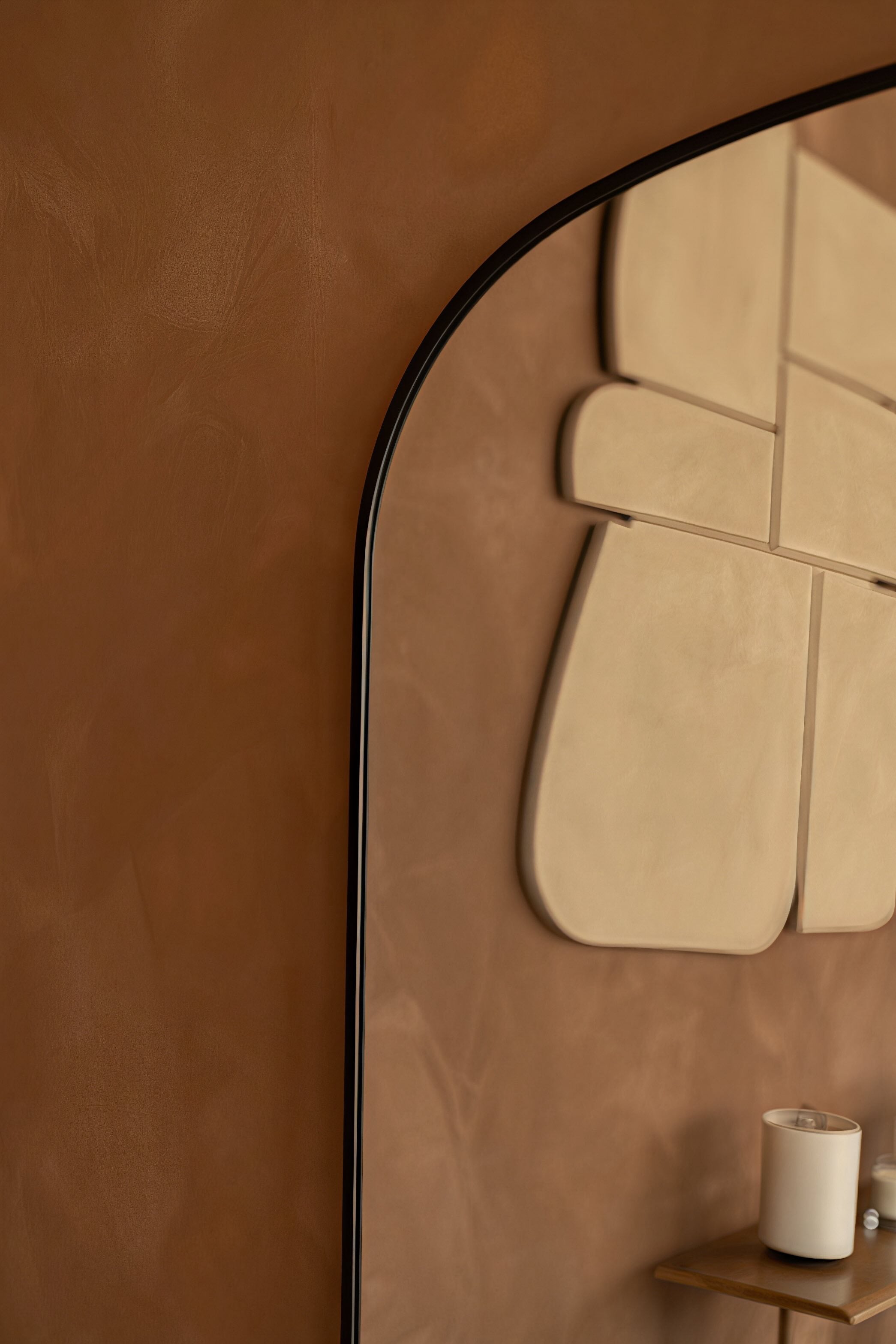 Zwarte arch mirror detail 180x100 cm